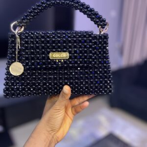 Golch Luxe Black Crystal Beaded Handbag